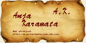 Anja Karamata vizit kartica
